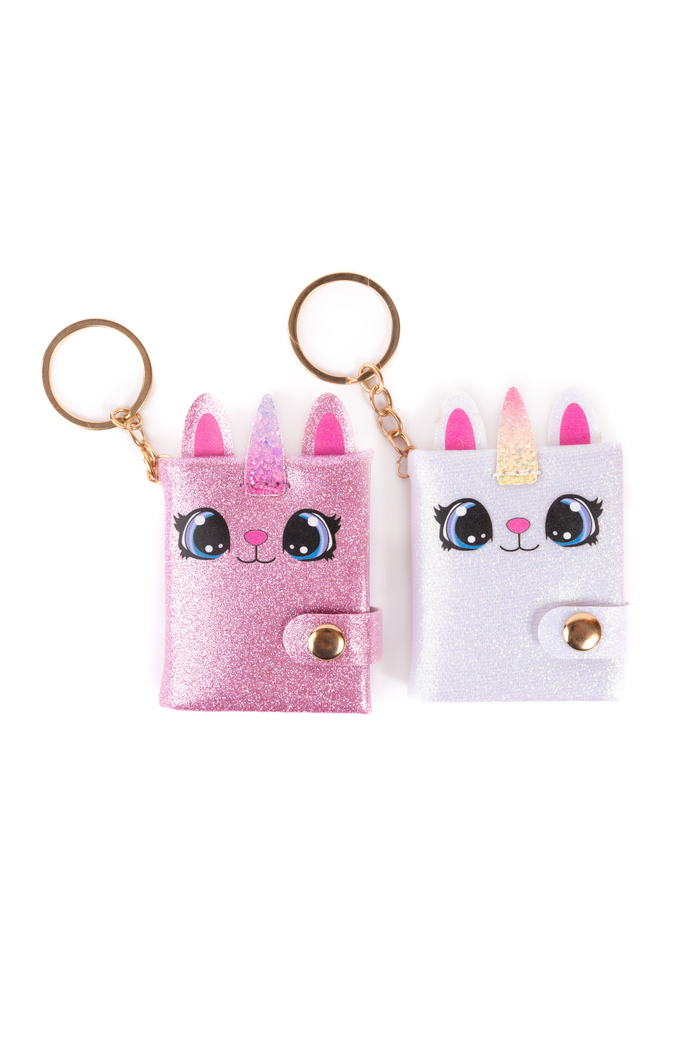 Mini Sparkly Friends Keychain Journal, Caticorn, Assorted