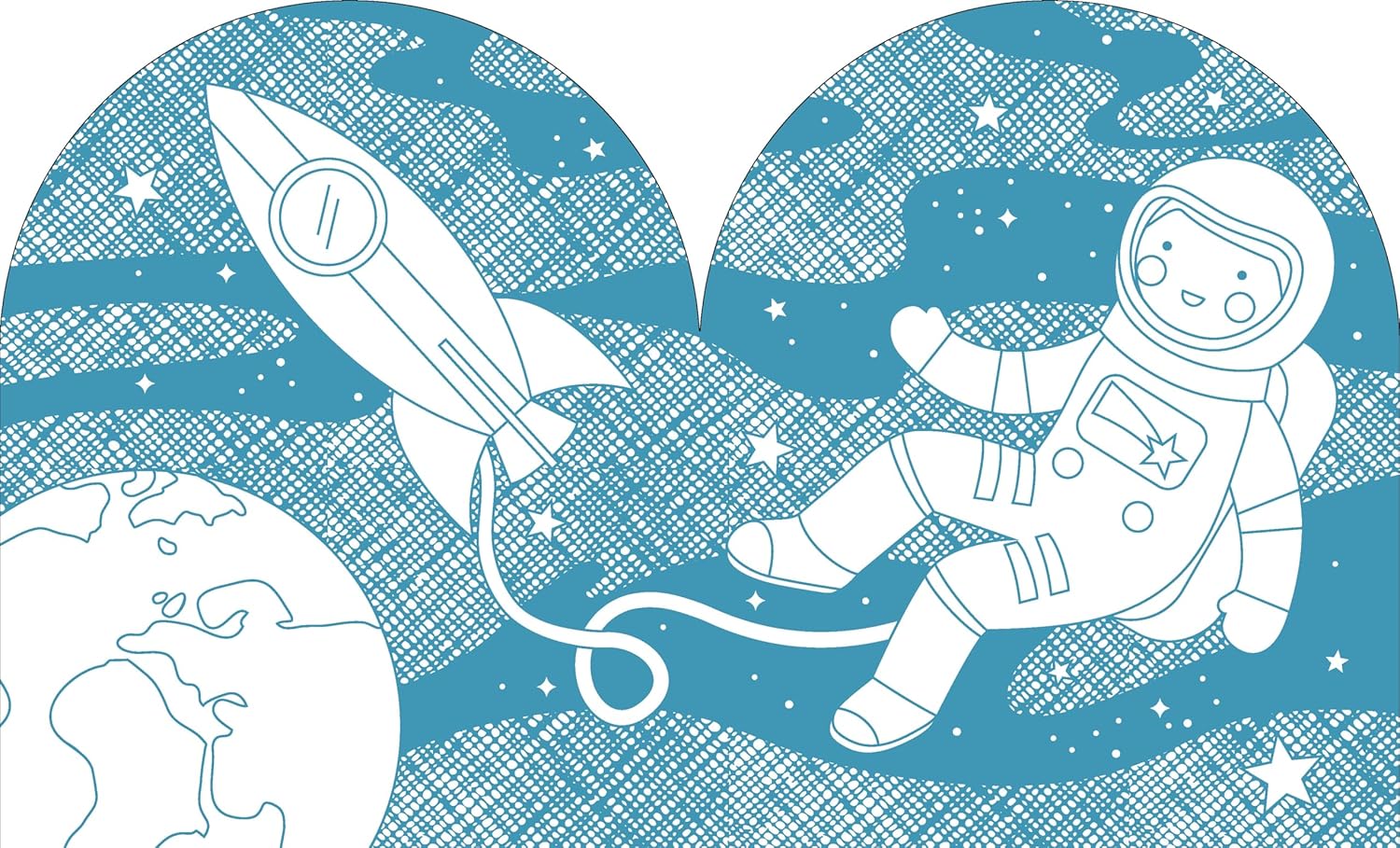 Coloring Book with Stickers Outer Space