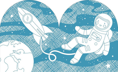 Coloring Book with Stickers Outer Space