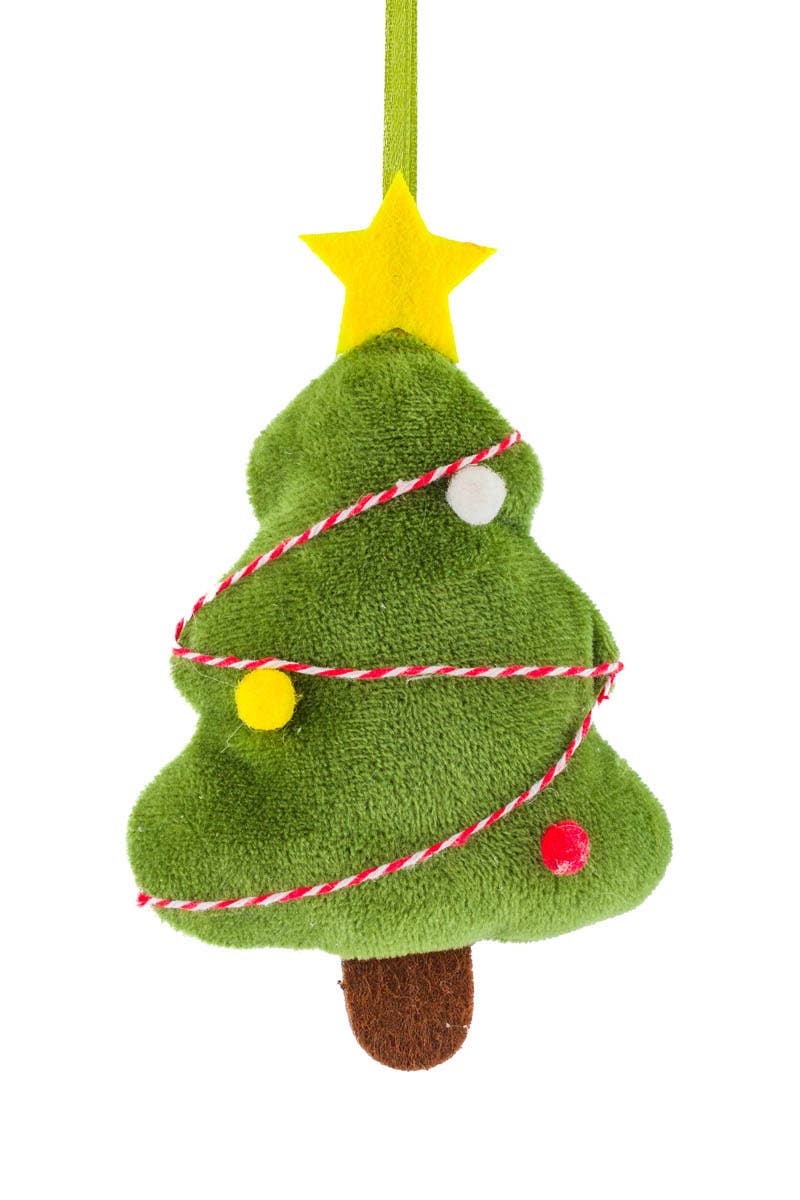 NEW-Plush Green Festive Tree Ornament