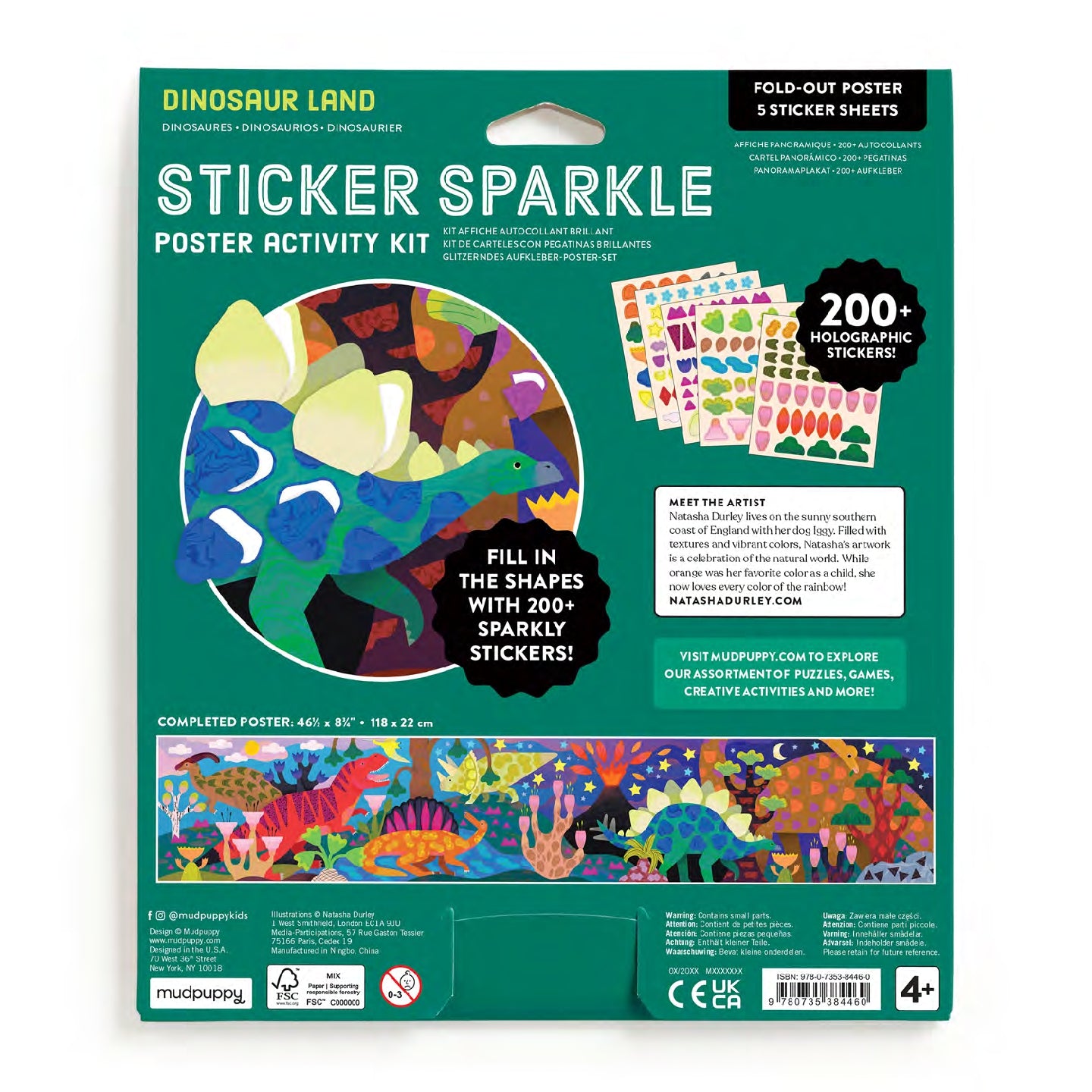 Dinosaur Land Sticker Sparkle Poster Activity Kit