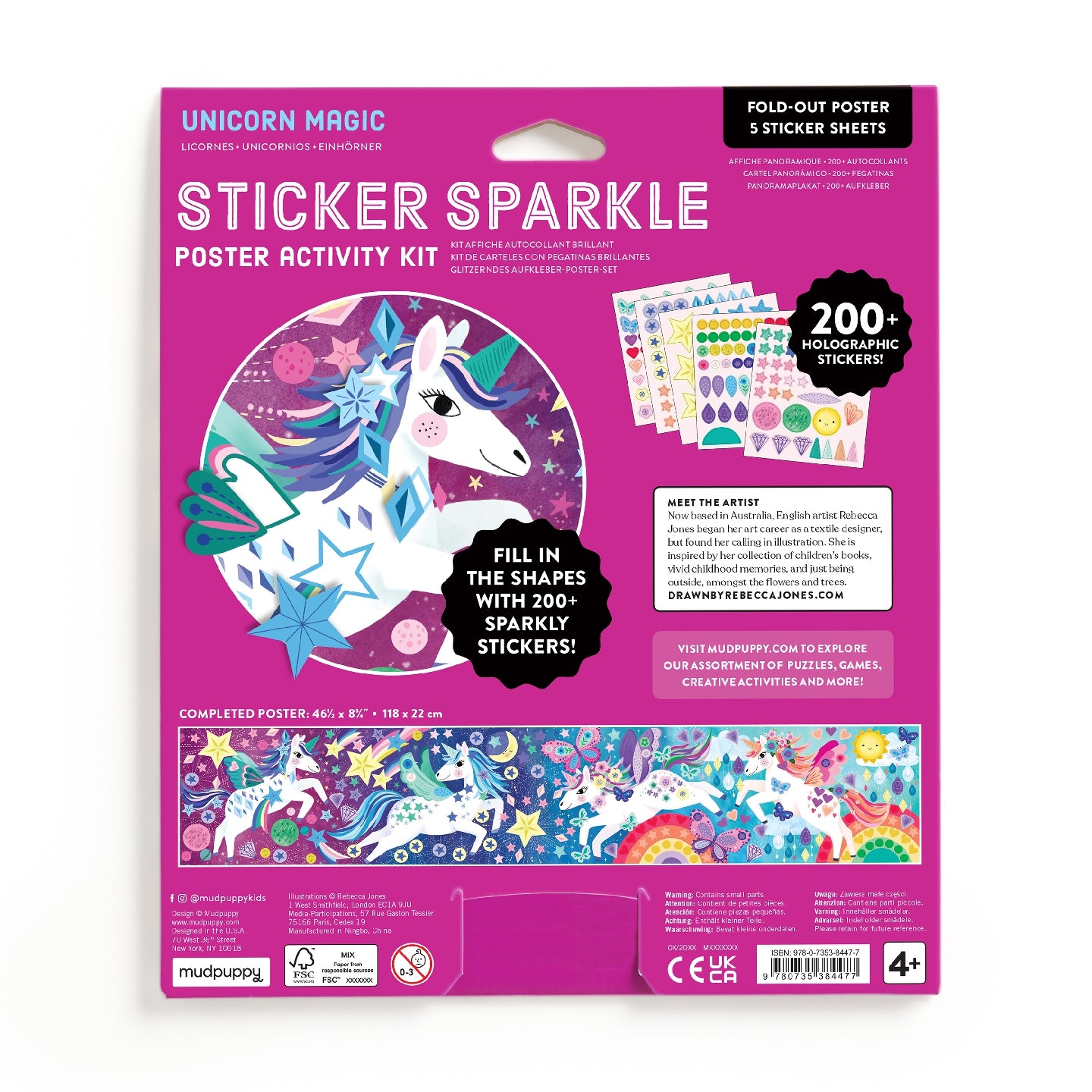 Unicorn Magic Sticker Sparkle Poster Activity Kit