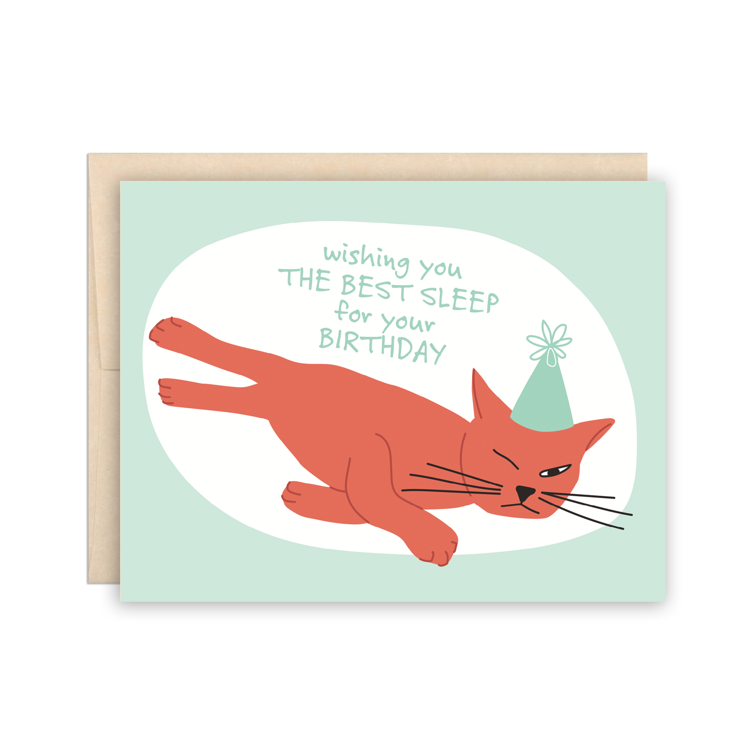 Funny Cat Nap More Sleep Happy Birthday Card