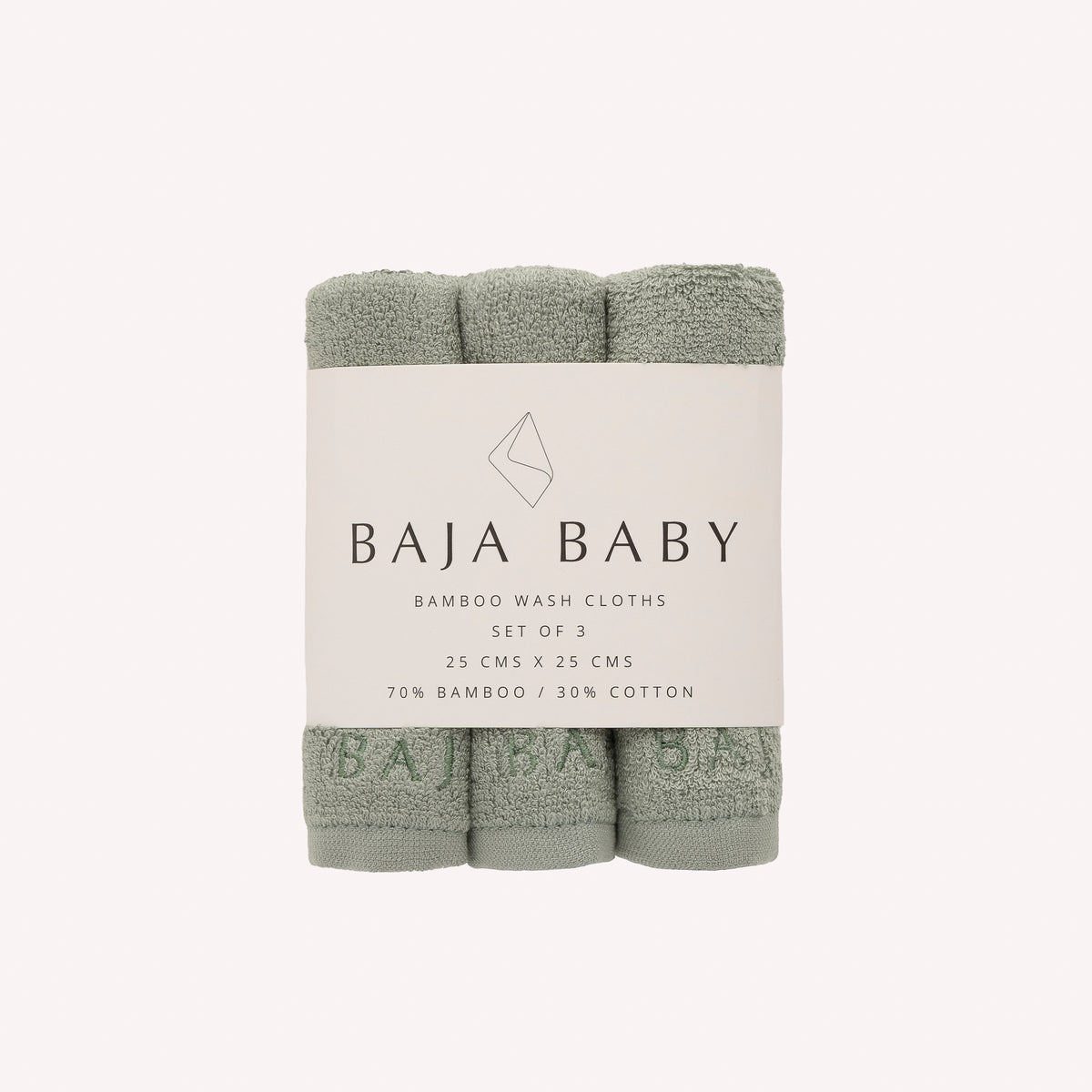Bamboo Cotton Washcloth – 3‑Pack