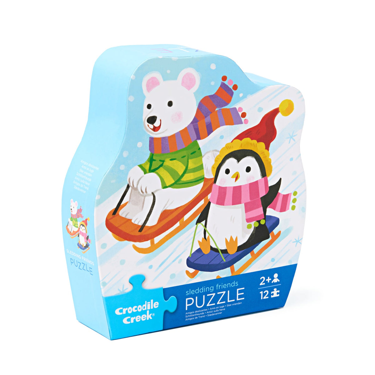 12-pc Mini Puzzle Sledding Friends