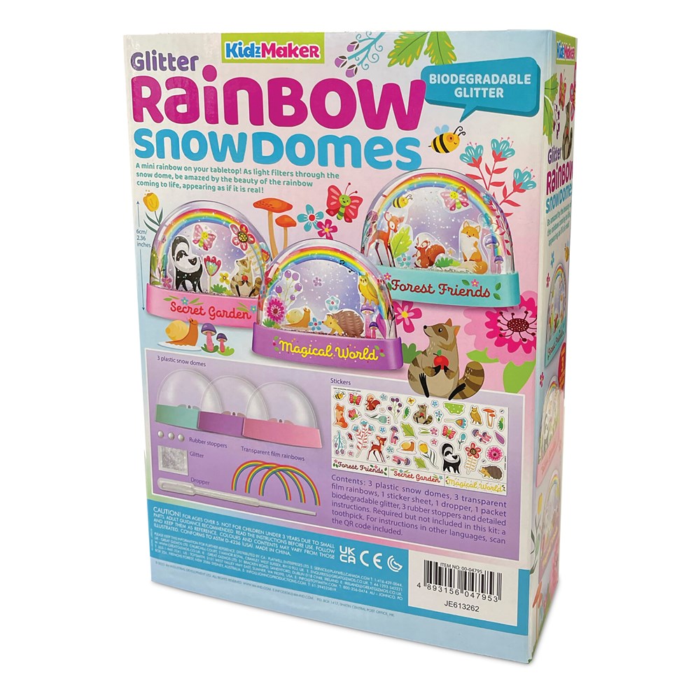 Glitter Rainbow Snow Domes
