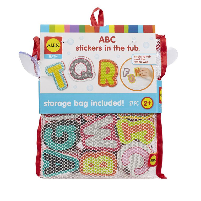 Bath ABC Stickers in the Tub
