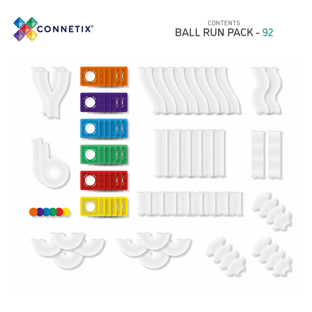 Rainbow Ball Run Pack, 92 Pieces