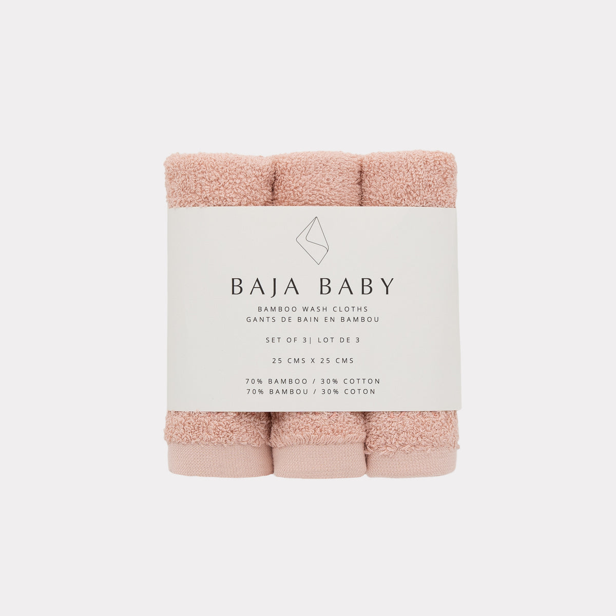 Bamboo Cotton Washcloth – 3‑Pack