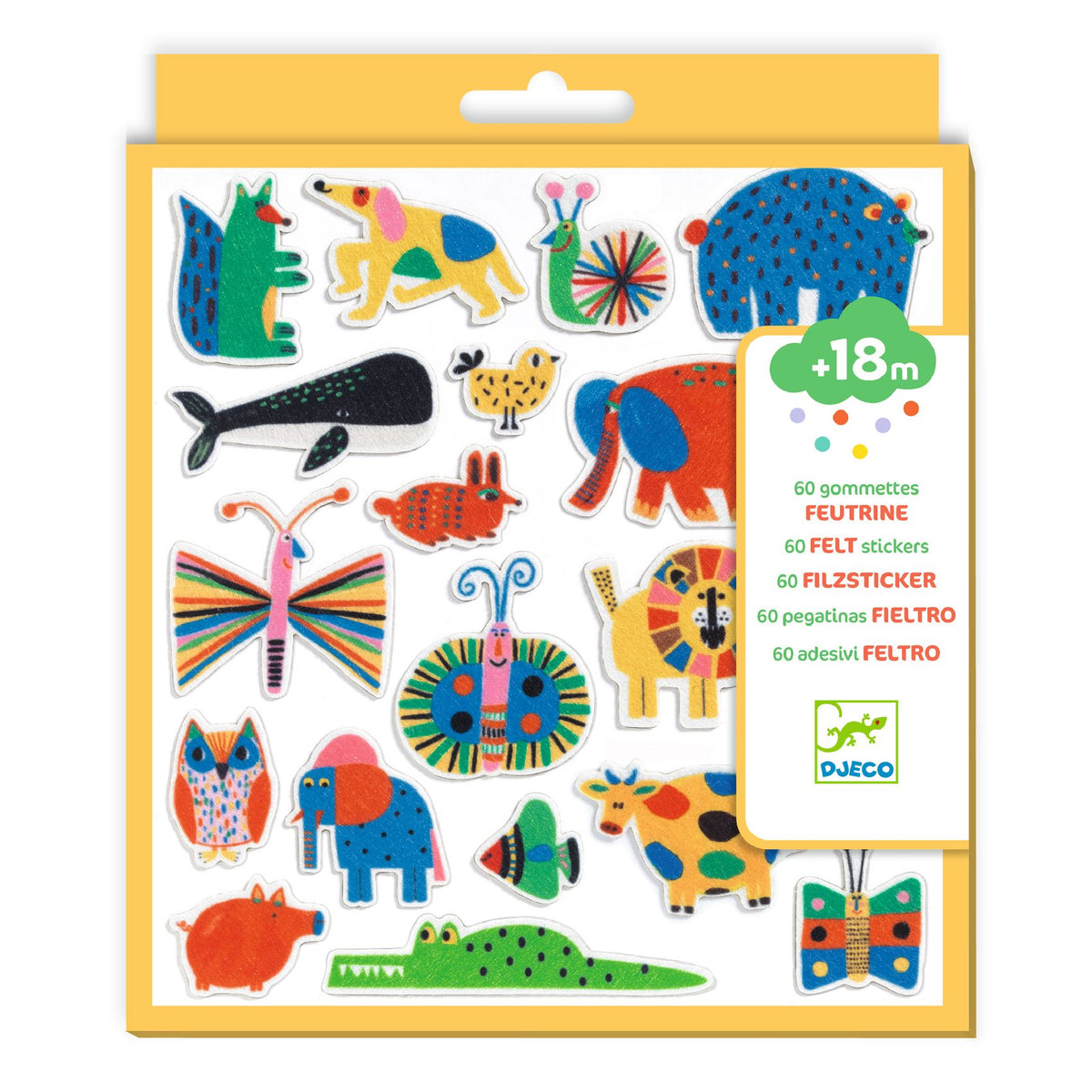 60 Felt Stickers / Animals Everywhere!
