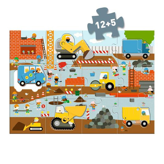 Giant Puzzle / Construction Site - 12Pcs + 5Pcs