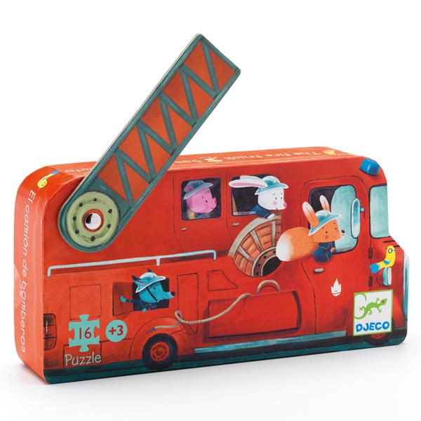 Silhouette Puzzle / The Fire Truck / 16 Pcs