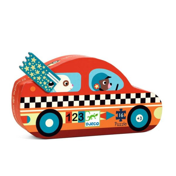 Silhouette Puzzle / The Racing Car - 16 Pcs