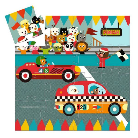 Silhouette Puzzle / The Racing Car - 16 Pcs