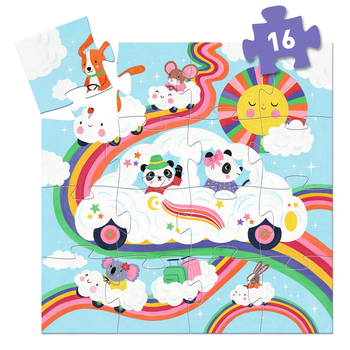 Silhouette Puzzle / Cloud Car - 16 Pcs