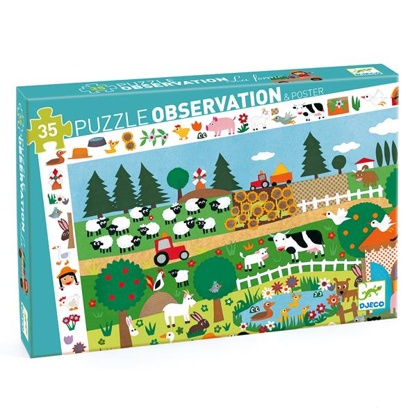 Observation Puzzle / Farm / 35 Pcs