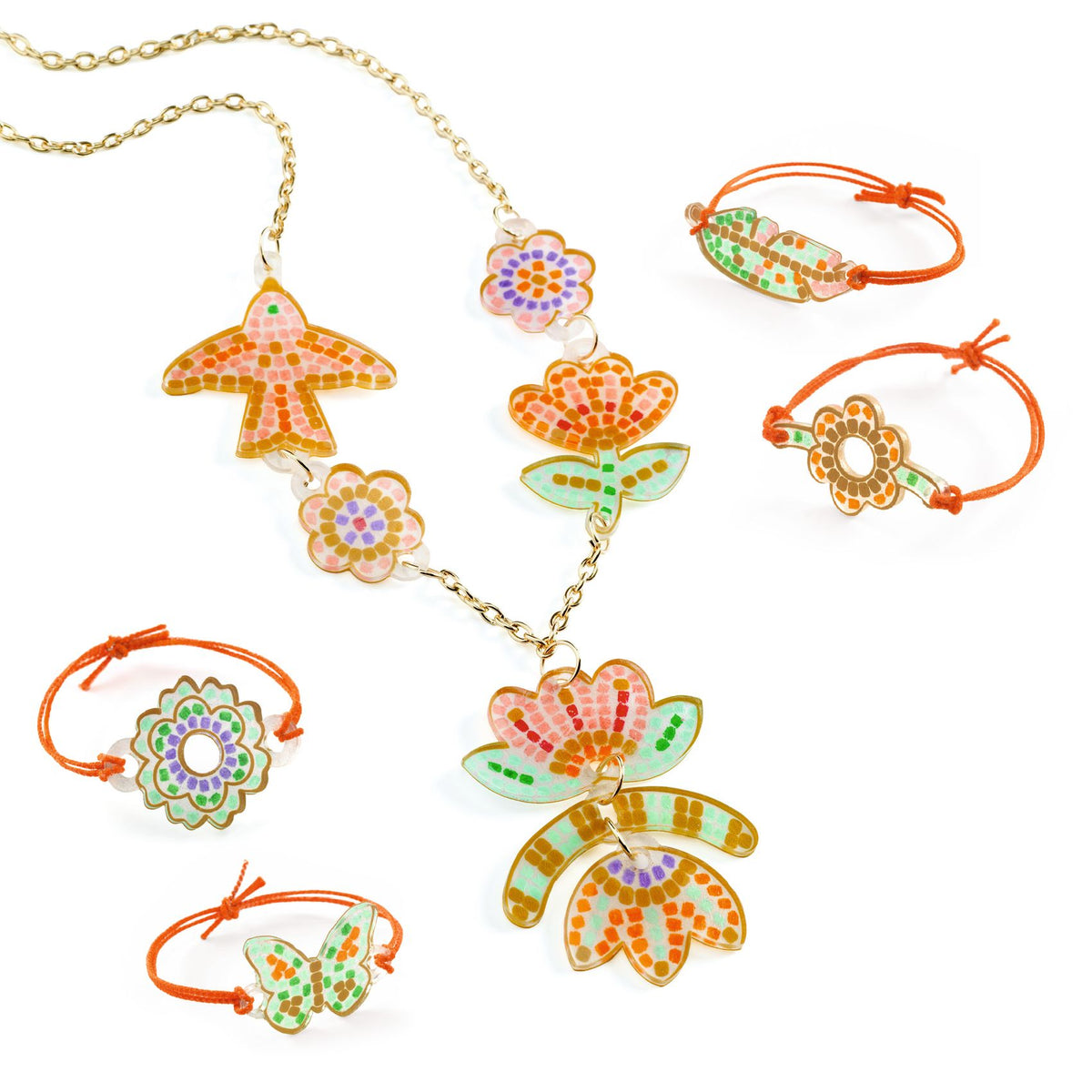 DIY / Shrink Plastic Jewelry / Feather and Lotus