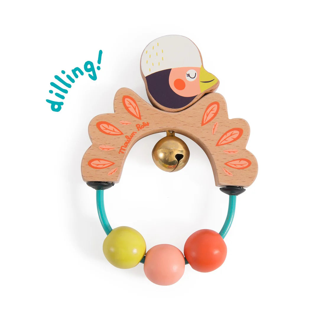 Dans la Jungle - Bird Wooden Rattle