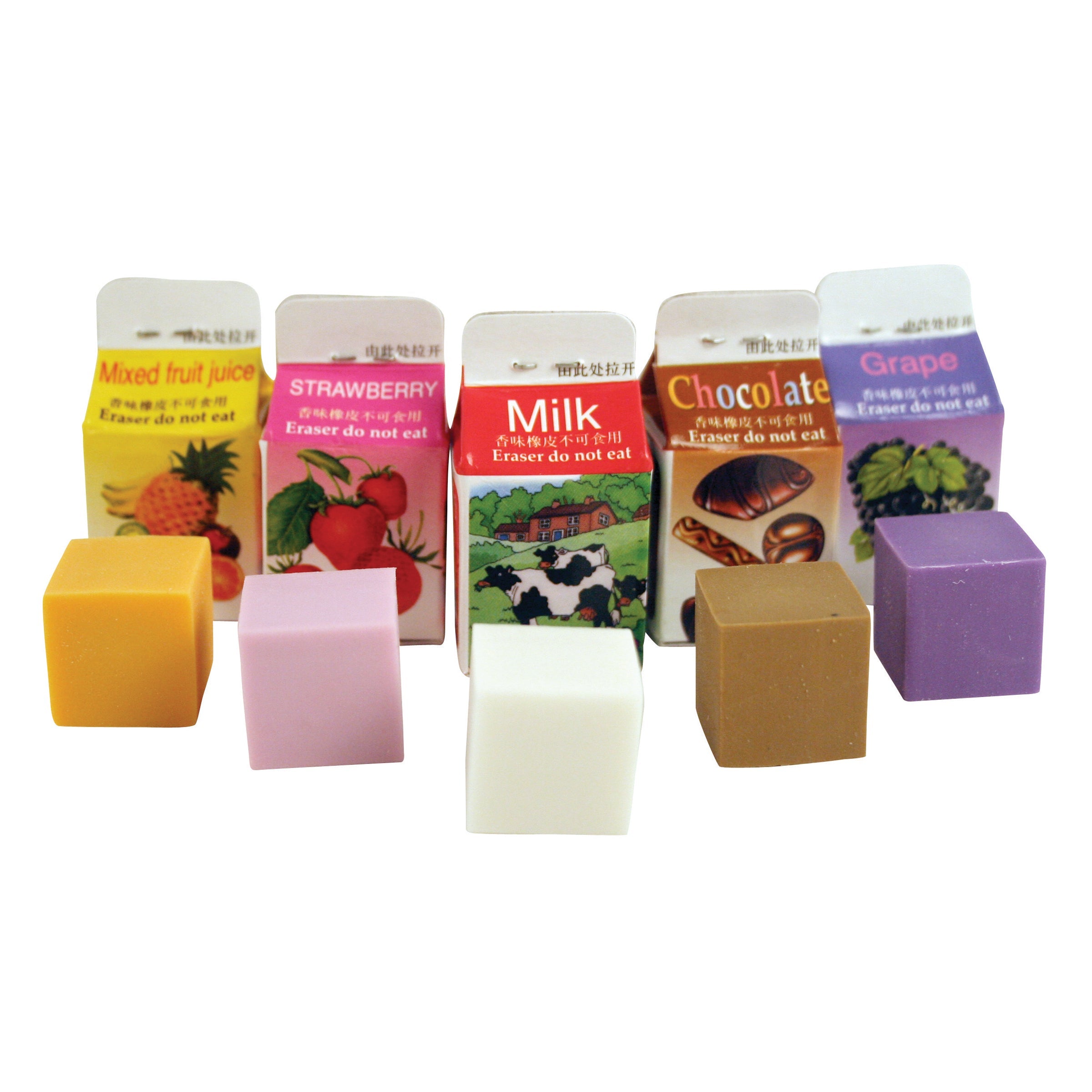 Milk Carton Scented Erasers Pack Of 5