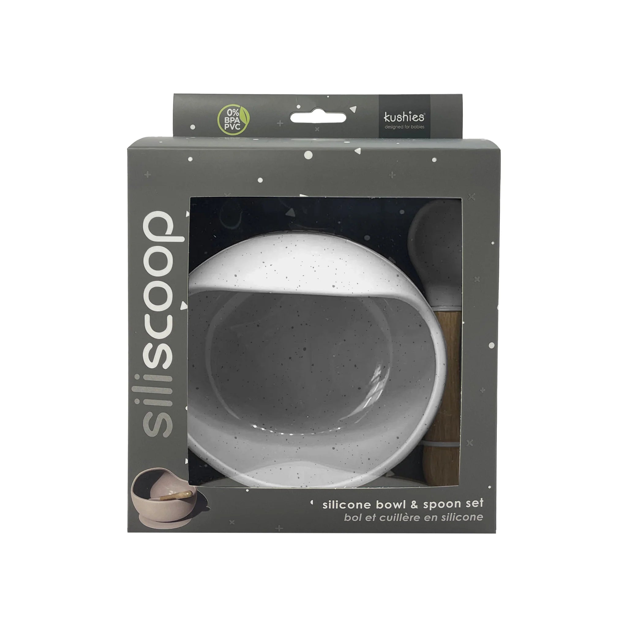 Siliscoop Bowl & Spoon Day Dream Grey Speckle