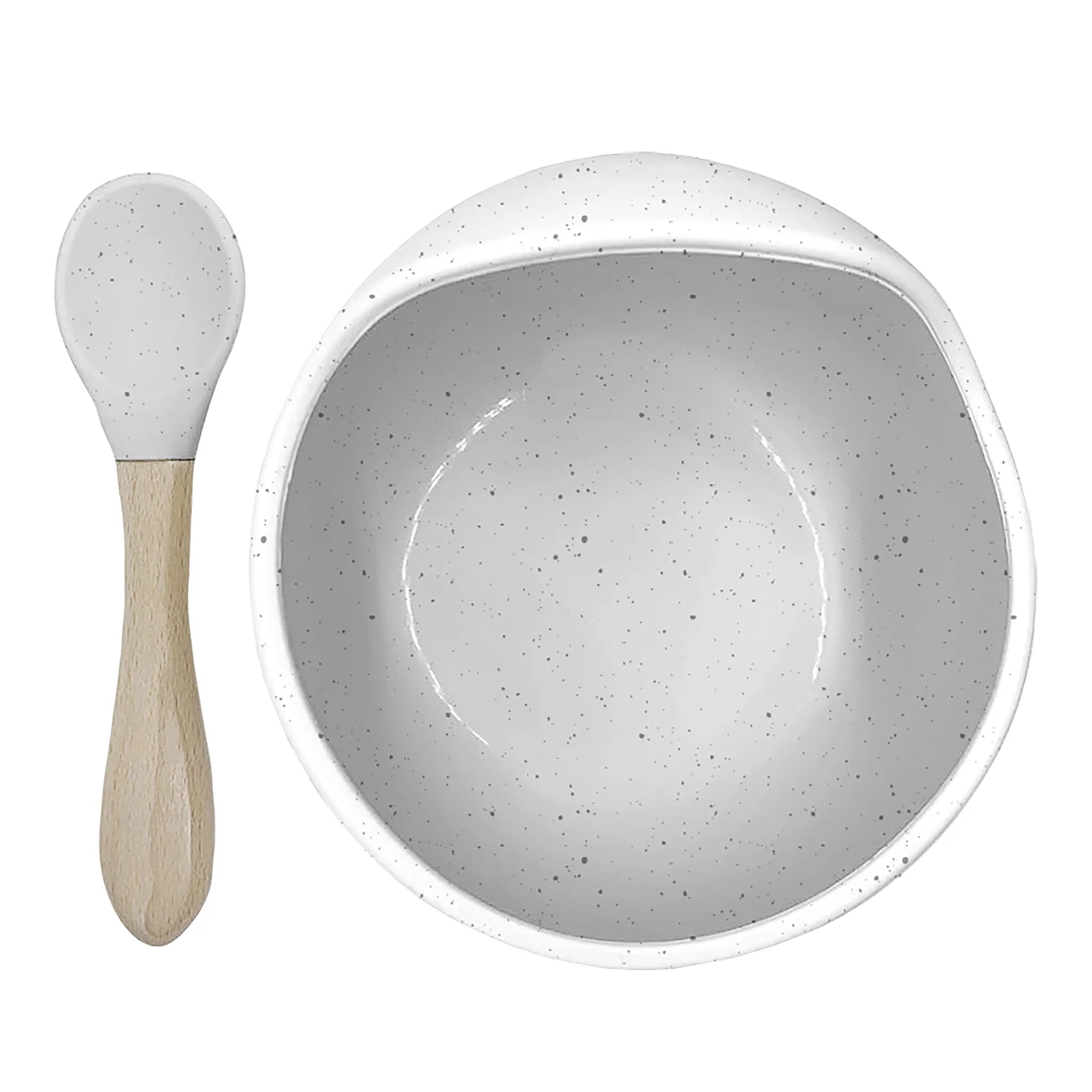 Siliscoop Bowl & Spoon Day Dream Grey Speckle