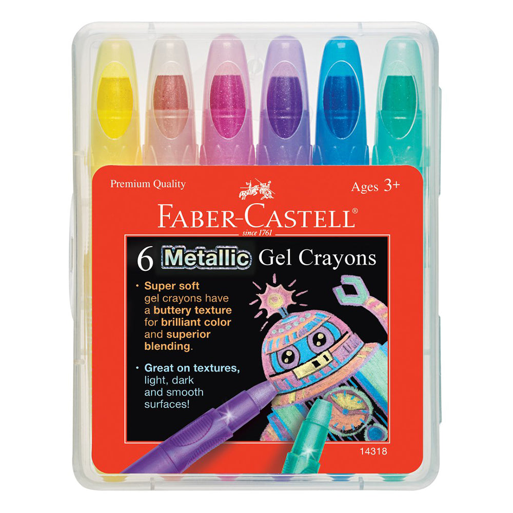 6 Metallic Gel Crayons in Storage Case