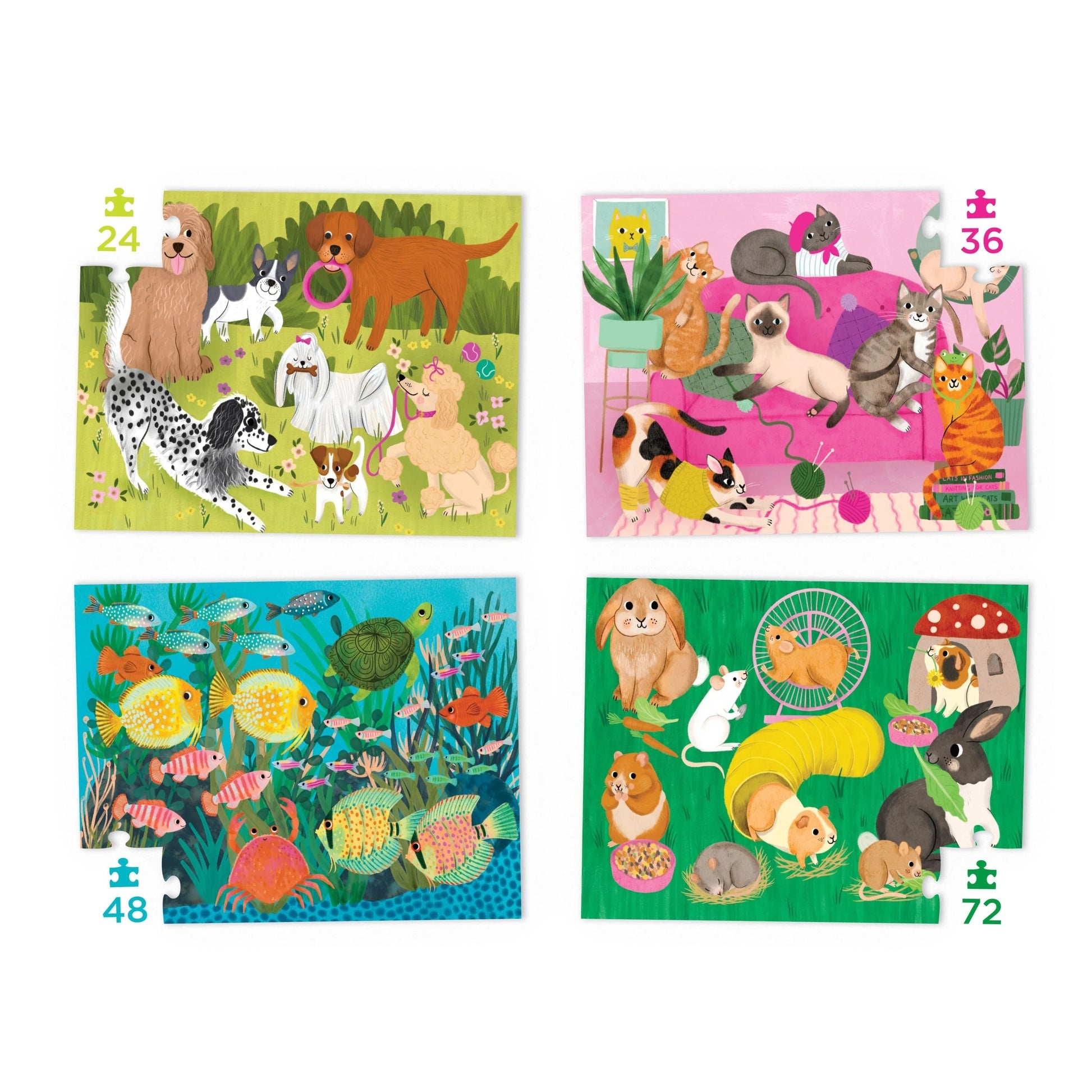 Four Puzzles / Playful Pets