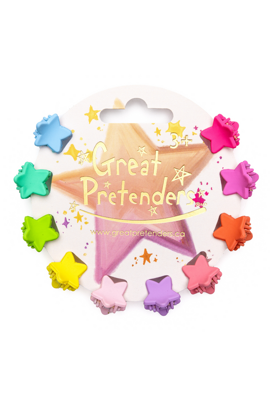 Rainbow Star Mini Hair Clips, 10pcs