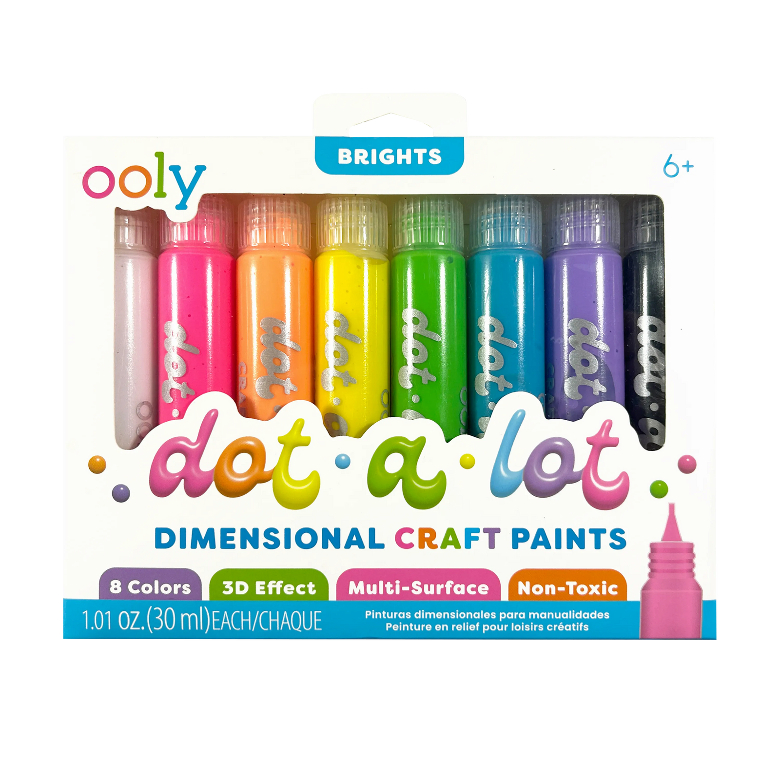 Dot-a-Lot 3D Dimensional Craft Paint - Brights - Set of 8
