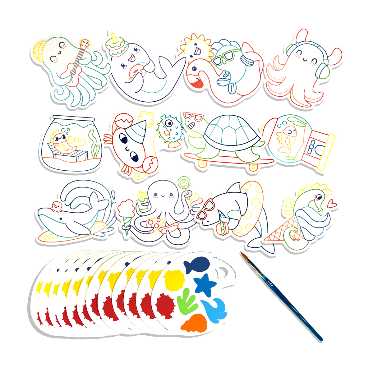 Playful Painters Ocean Fun cards and palettes