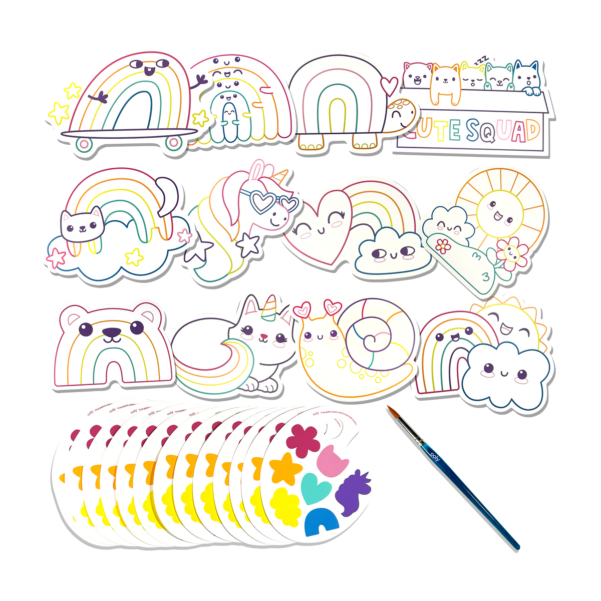 Playful Painters Rainbow Cuties cards and palettes