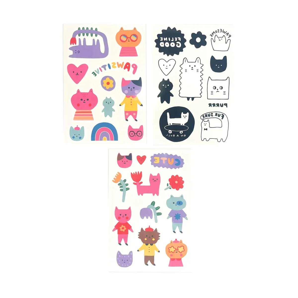 Pawsitive Cats tattoo sheets