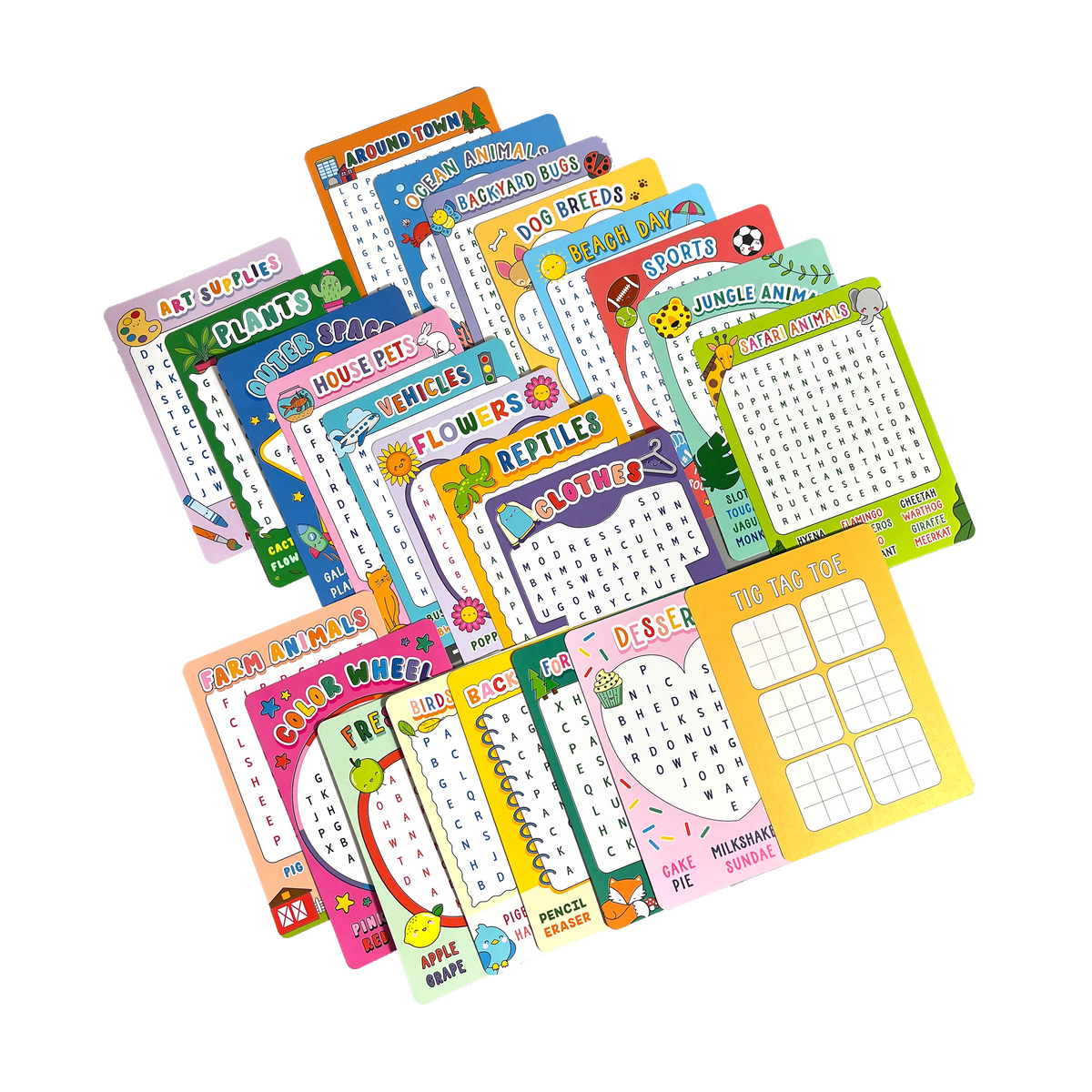 Word Search Activity Cards contents