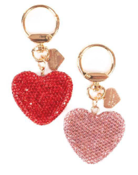 Sparkling Crystal Heart Bag Charm