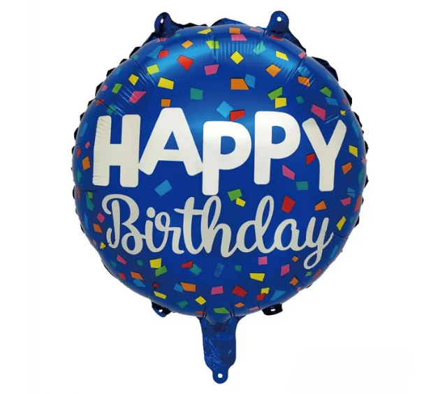 18" Dark Blue and Confetti
