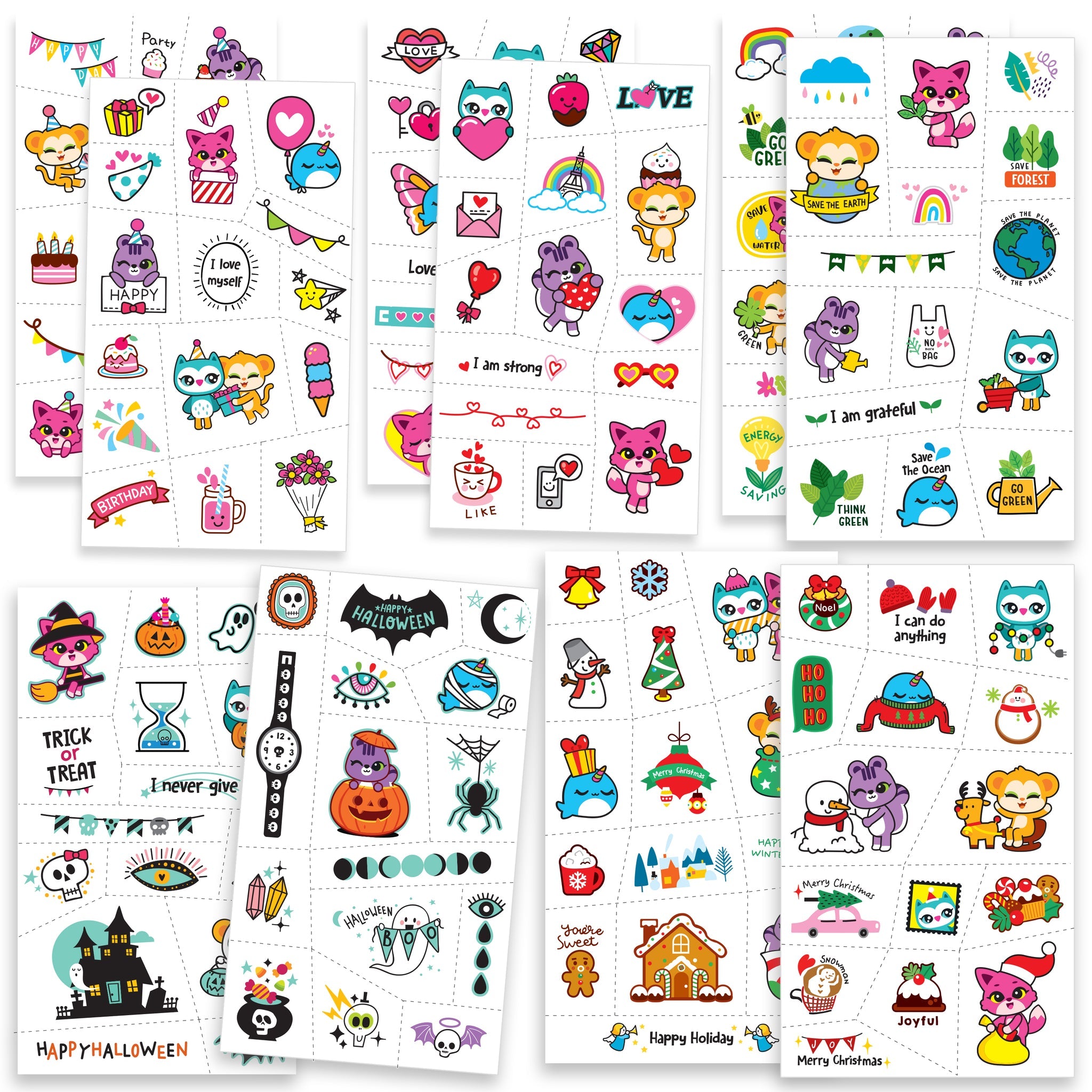 Suyon Temporary Tattoos - Holiday Pack (150)