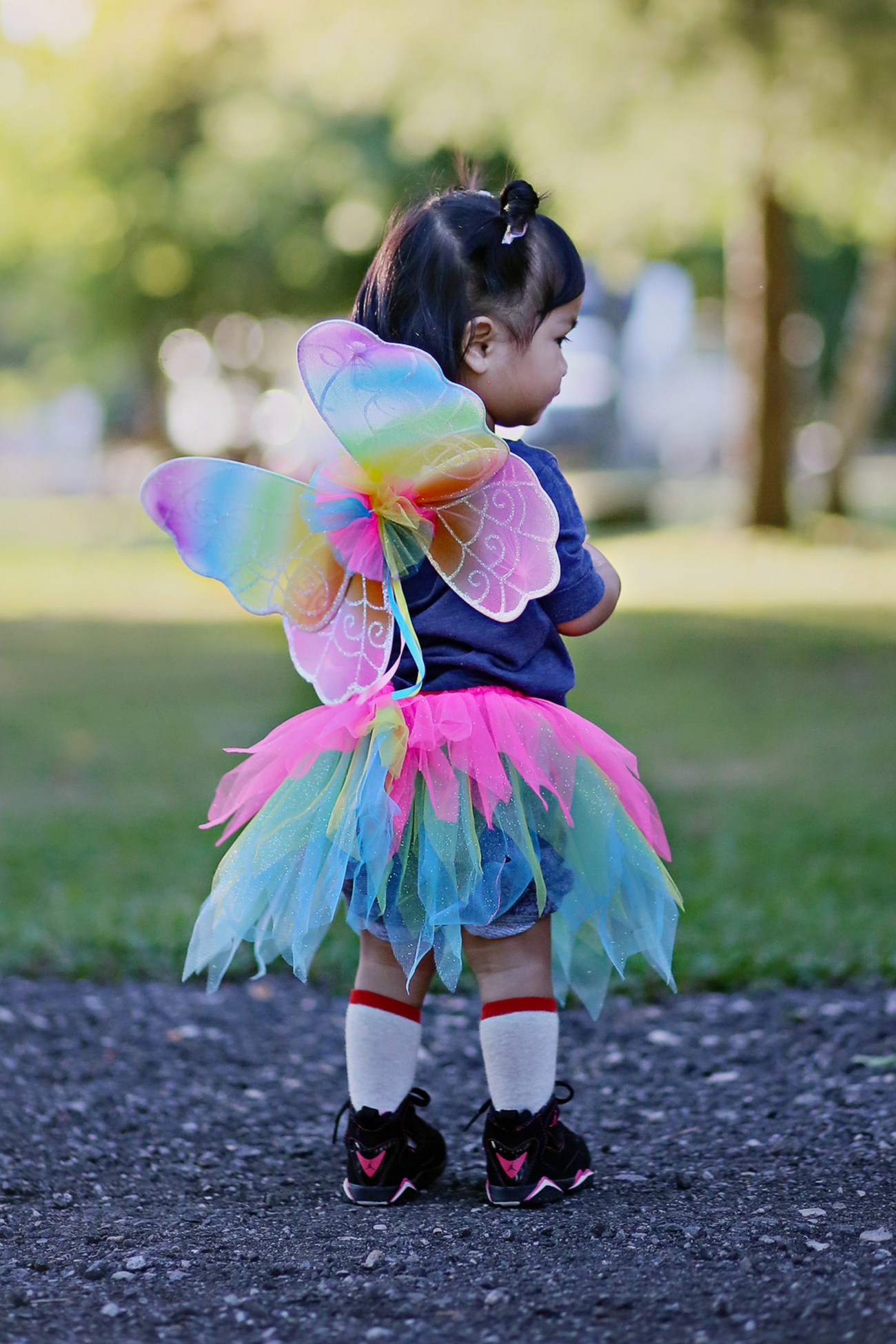 Neon Rainbow Tutu With Wings & Wand