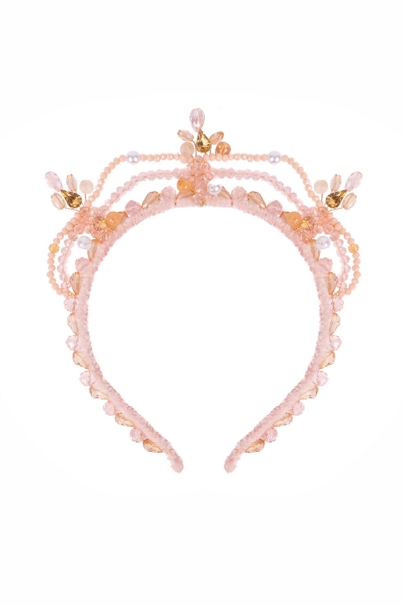 Blushing Crystals Beaded Tiara