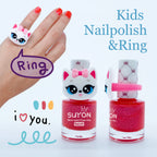 Suyon Nail Polish & Sock Gift Set - Shimmer Pink/Kitty
