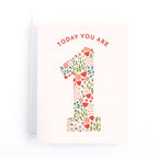 Floral First Birthday Card
