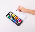 Watercolor paint set with water brush