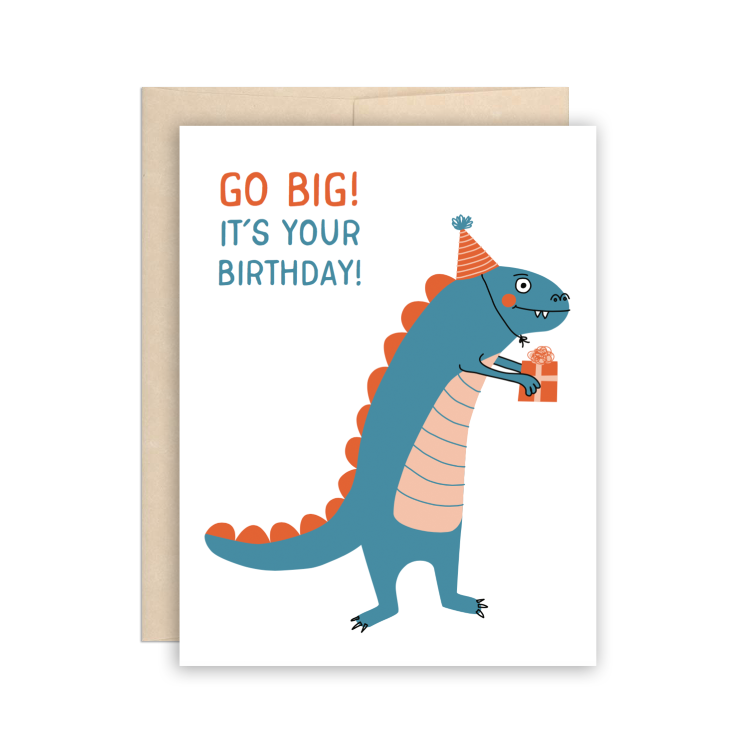 Go Big Dinosaur Happy Birthday Kids Card
