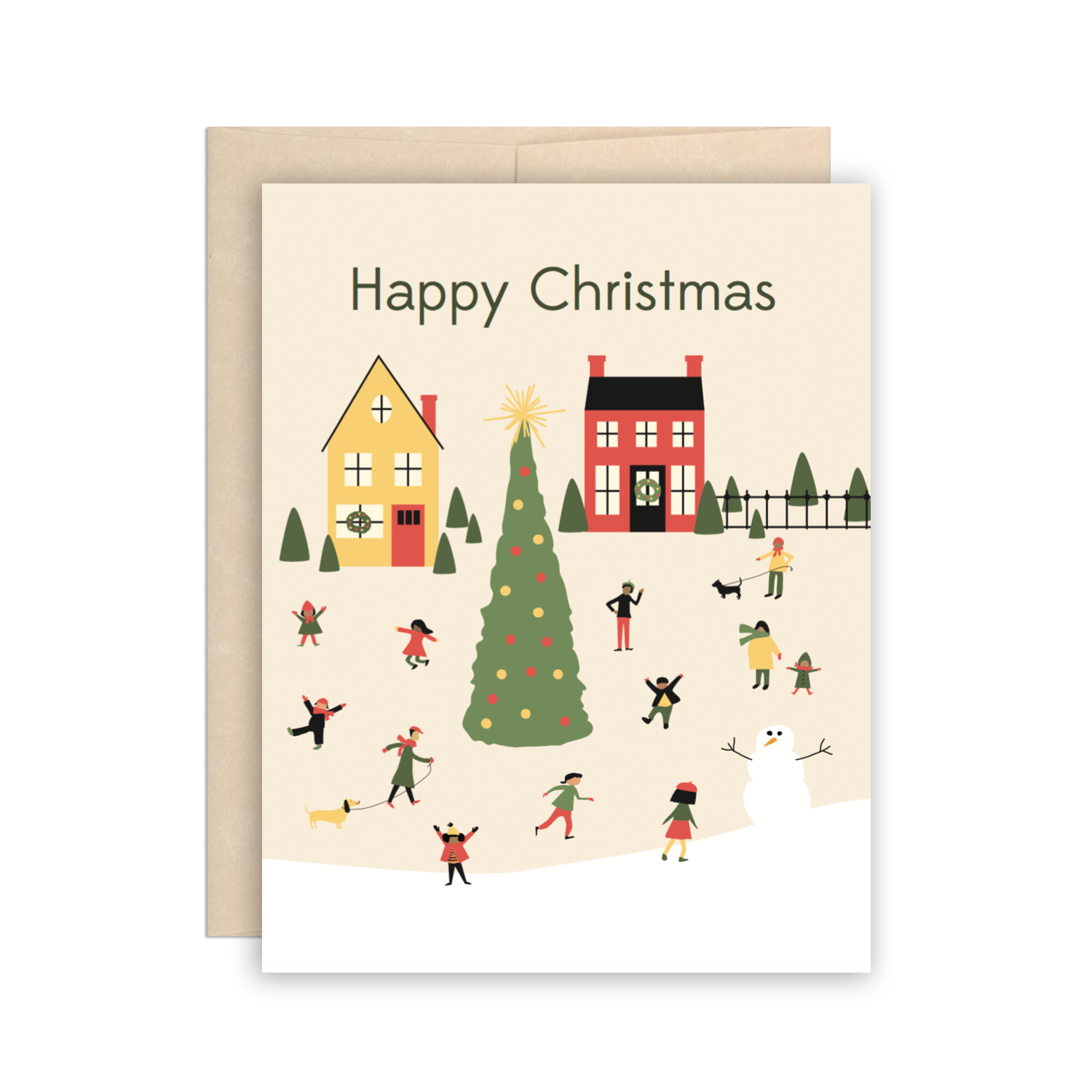 Happy Christmas Village Holiday Card
