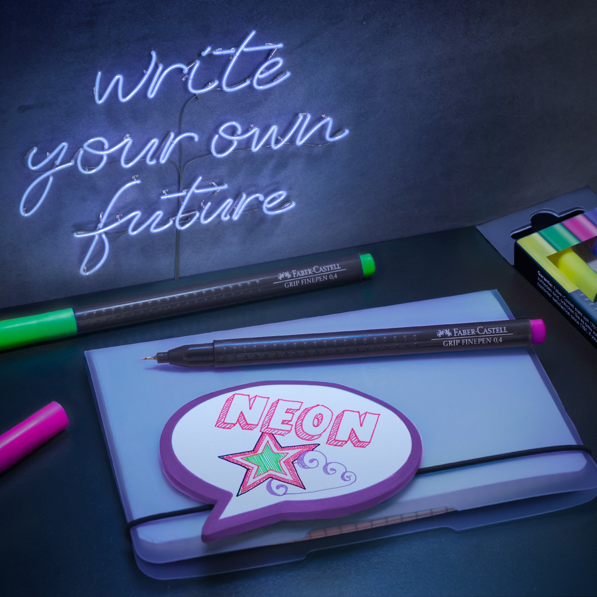 Black Edition Grip Fineliner - Neon