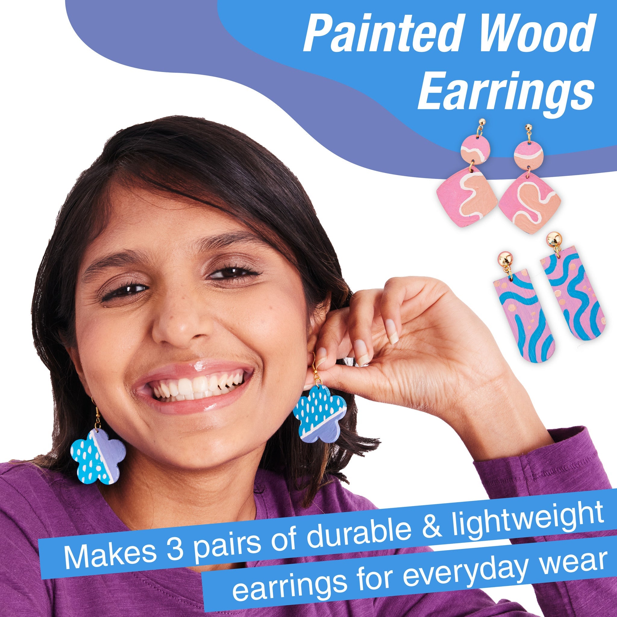 Painted Wood Earrings