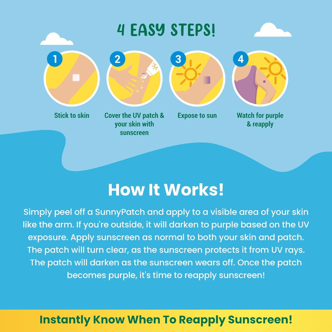 NATPAT UV Stickers: Sunscreen Reminder, Natural Patch