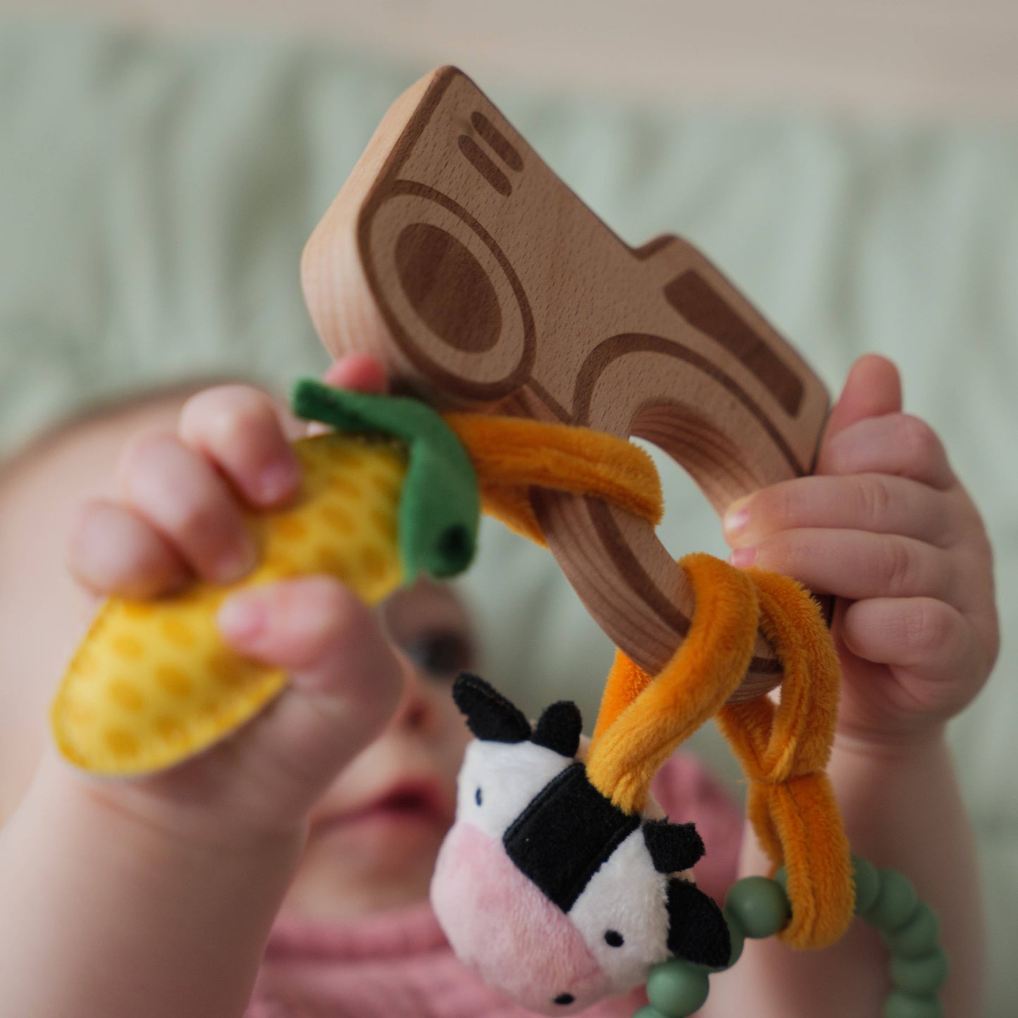Wooden rattle - Farm | Sensory Toy