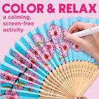 Paper Fan Coloring - Cherry Blossom