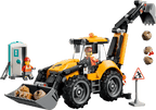 Yellow Backhoe Loader
