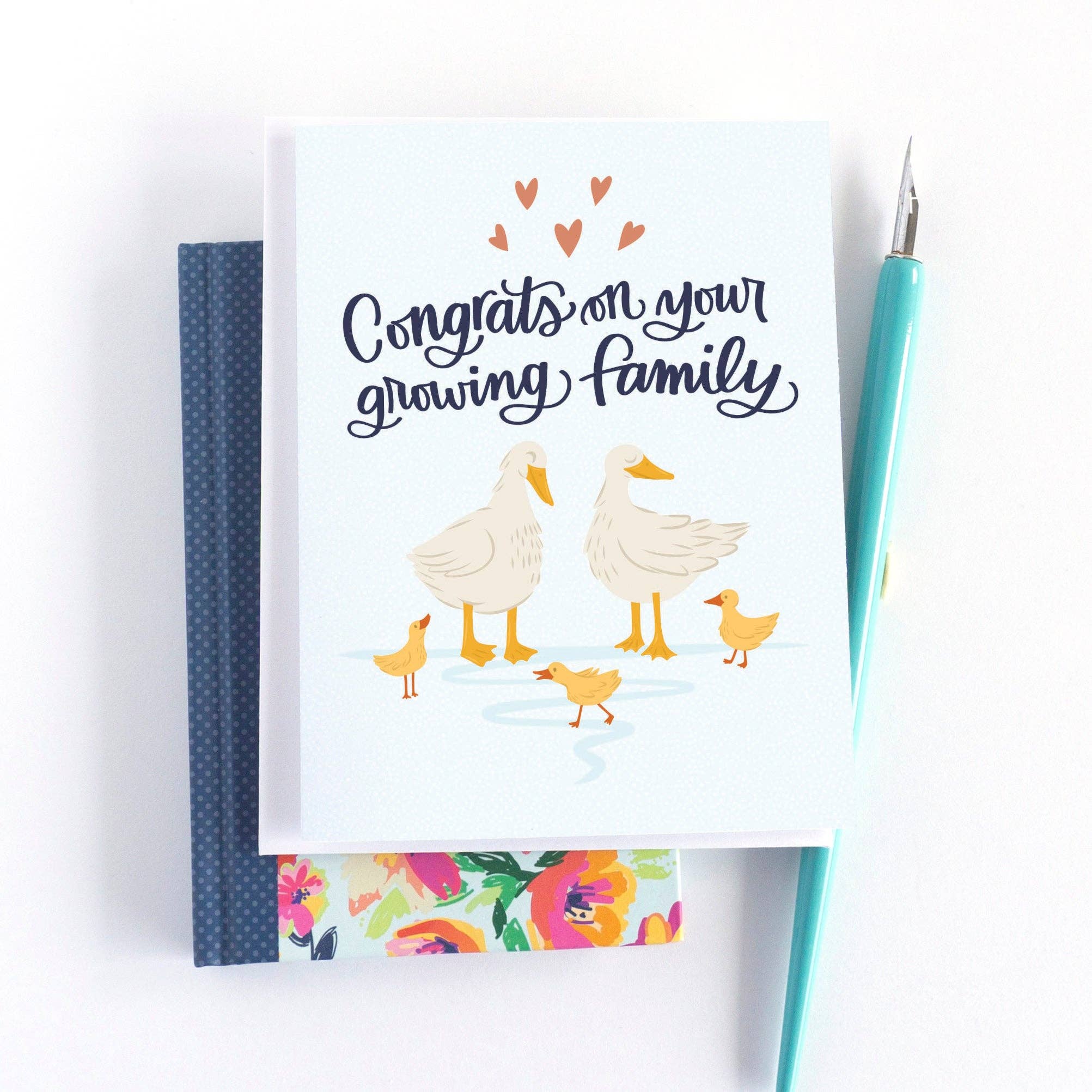 Congrats on your growing family Duckling New Baby Card